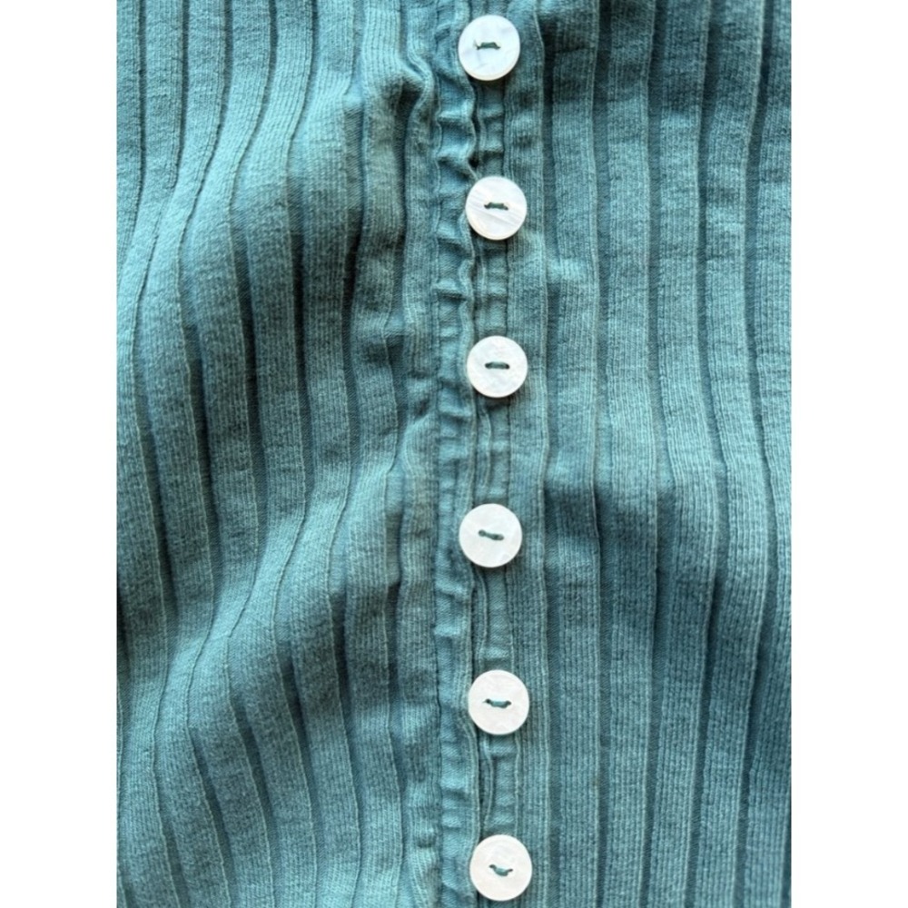 Free People Women's L Ribbed Button Cardigan Boho Cottagecore Romantic Cozy Knit - Picture 4 of 4